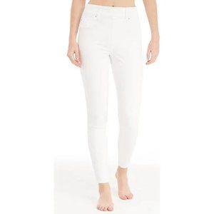 Spanx Women's White Distressed Skinny Pull on Jeans Stretch Soft Medium